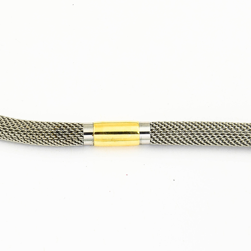 Strickkette aus Edelstahl/Gold, nachhaltiger second hand Schmuck perfekt aufgearbeitet