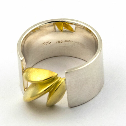 Aurifex Ring aus 750 Gold/Silber, nachhaltiger second hand Schmuck perfekt aufgearbeitet