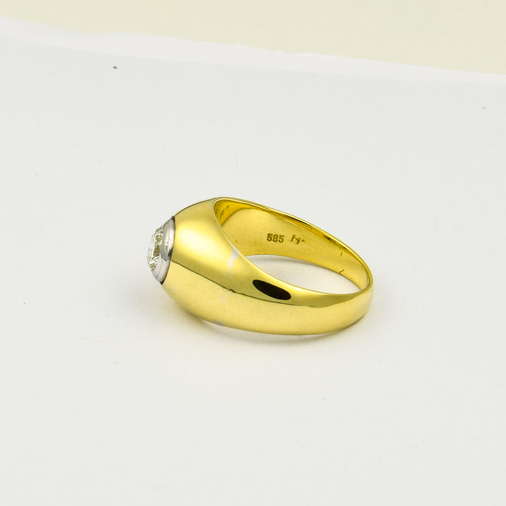 Brillant Bandring aus 585 Gelb- und Weißgold, nachhaltiger second hand Schmuck perfekt aufgearbeitet