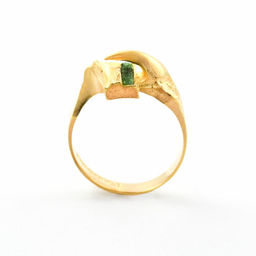 Lapponia Ring aus 585 Gelbgold mit Zoisit, nachhaltiger second hand Schmuck perfekt aufgearbeitet