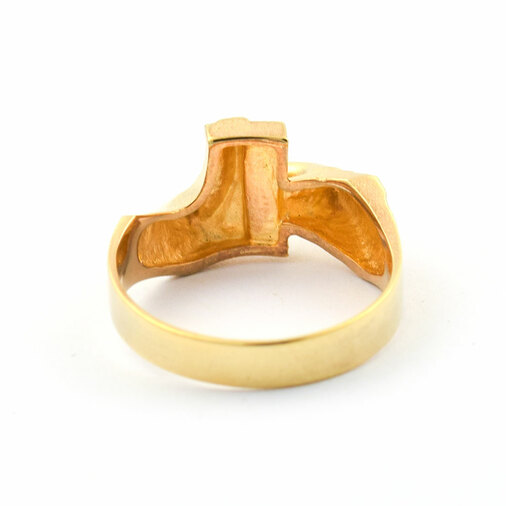 Lapponia Ring aus 585 Gelbgold mit Zoisit, nachhaltiger second hand Schmuck perfekt aufgearbeitet