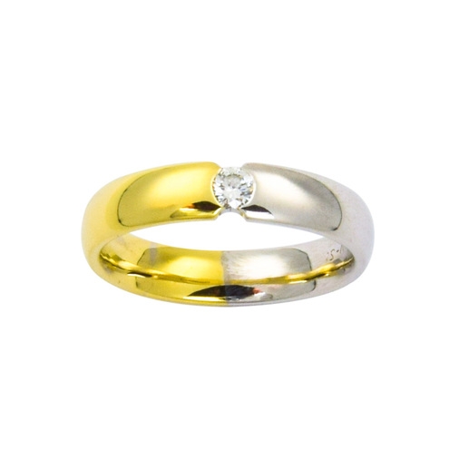 Oro Vivo Brillantring aus 585 Gelb- und Weißgold, nachhaltiger second hand Schmuck perfekt aufgearbeitet