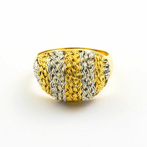 Richarz Ring aus 750 Gelb- und Weißgold, nachhaltiger second hand Schmuck perfekt aufgearbeitet