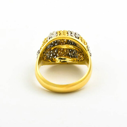 Richarz Ring aus 750 Gelb- und Weißgold, nachhaltiger second hand Schmuck perfekt aufgearbeitet