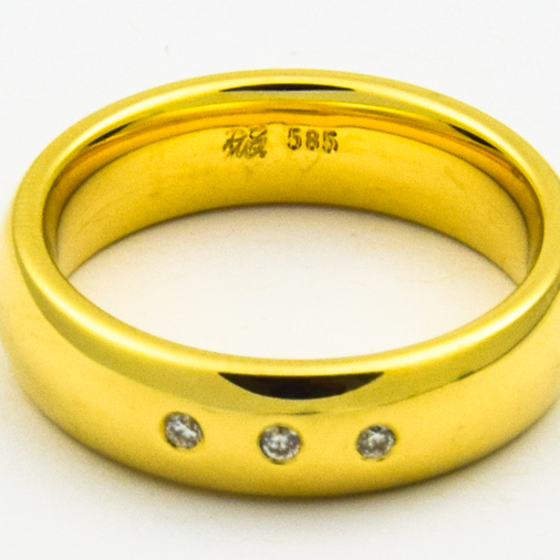 Brillantring aus 585 Gelbgold , nachhaltiger second hand Schmuck perfekt aufgearbeitet