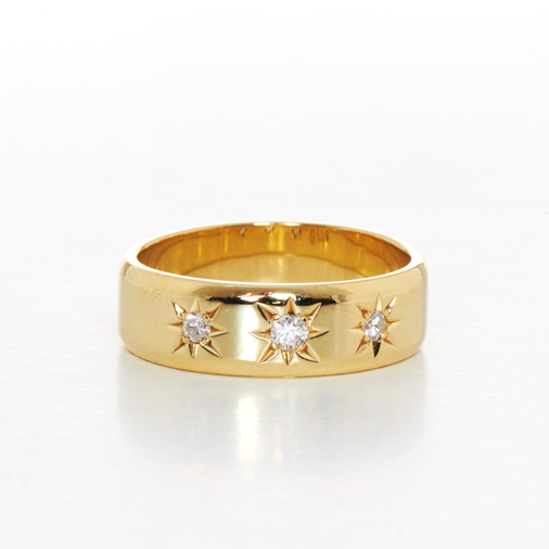 Brillantring aus 585 Gelbgold mit Diamant, nachhaltiger second hand Schmuck perfekt aufgearbeitet