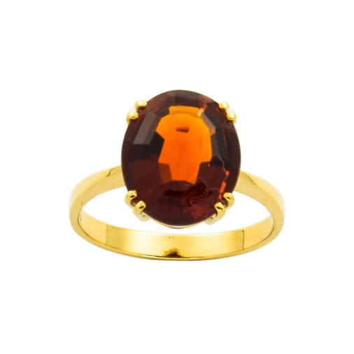 Ring aus 750 Gelbgold mit Citrin, nachhaltiger second hand Schmuck perfekt aufgearbeitet