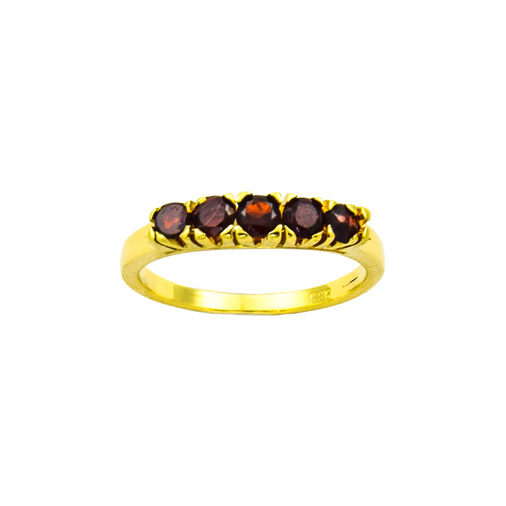 Ring aus 585 Gelbgold mit Granat, nachhaltiger second hand Schmuck perfekt aufgearbeitet