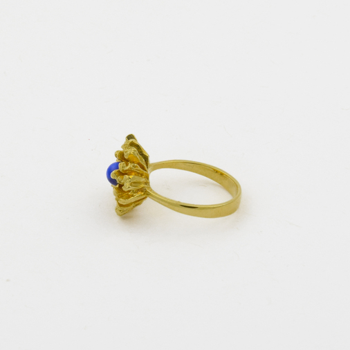 Ring aus 585 Gelbgold mit Lapislazuli, nachhaltiger second hand Schmuck perfekt aufgearbeitet