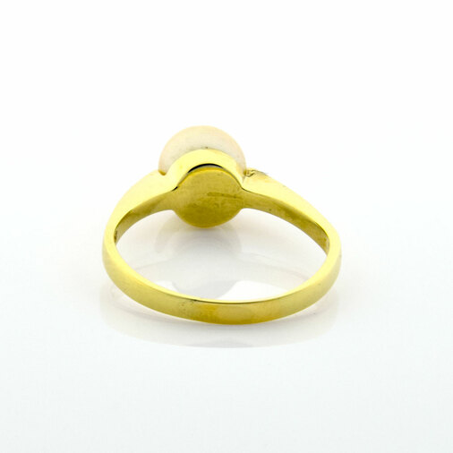 Perlenring aus 585 Gelbgold, nachhaltiger second hand Schmuck perfekt aufgearbeitet