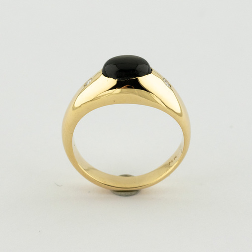 Ring aus 585 Gelbgold mit Saphir und Diamant, nachhaltiger second hand Schmuck perfekt aufgearbeitet