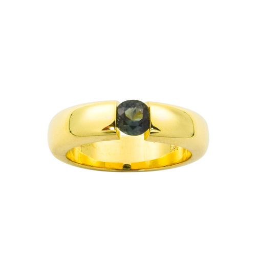 Ring aus 585 Gelbgold mit Turmalin, nachhaltiger second hand Schmuck perfekt aufgearbeitet