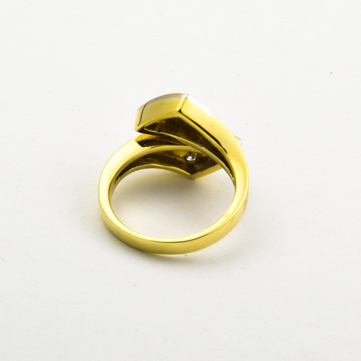 Diamantring aus 585 Gelb- und Weißgold , nachhaltiger second hand Schmuck perfekt aufgearbeitet
