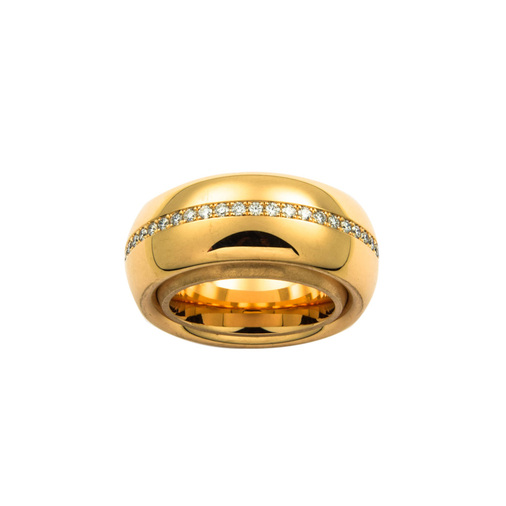 Ring Ring im Ring aus 750 Gelbgold mit Brillant, nachhaltiger second hand Schmuck perfekt aufgearbeitet
