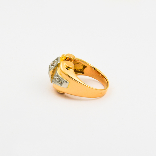 Brillantring aus 750 Rose- und Weißgold nachhaltiger second hand Schmuck perfekt aufgearbeitet