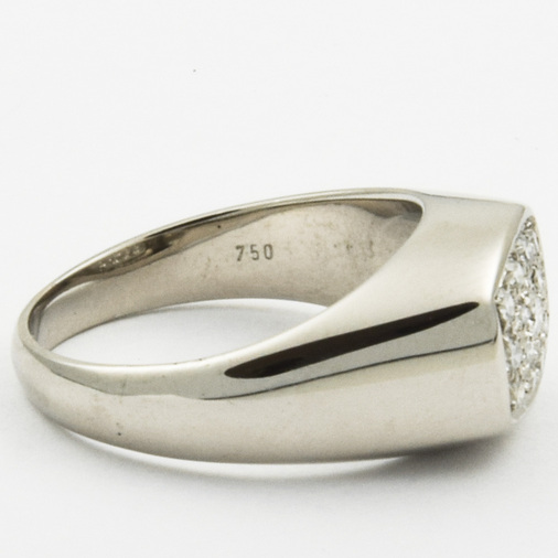 Ring aus 750 Weißgold mit Brillant und Diamant, nachhaltiger second hand Schmuck perfekt aufgearbeitet