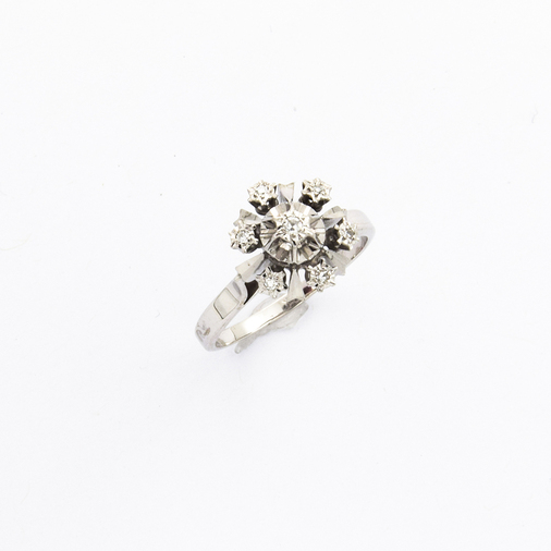 Ring aus 585 Weißgold mit Diamant, nachhaltiger second hand Schmuck perfekt aufgearbeitet