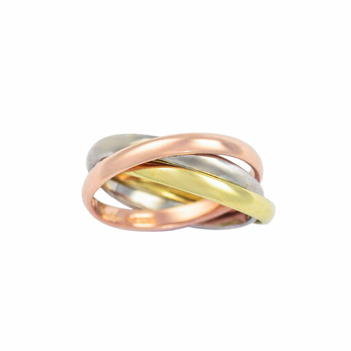 Wempe Ring aus 585 Gelb-, Rot- und Weißgold, nachhaltiger second hand Schmuck perfekt aufgearbeitet