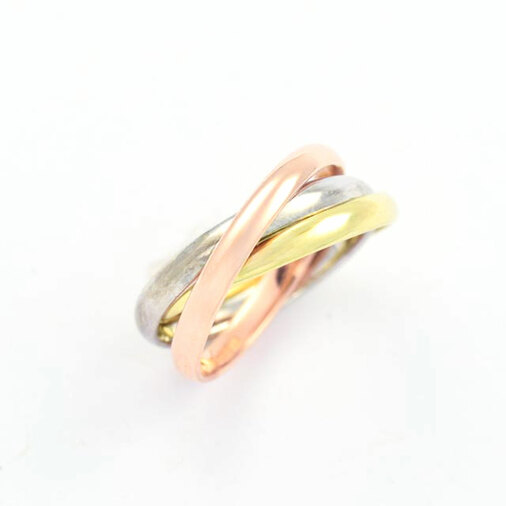 Wempe Ring aus 585 Gelb-, Rot- und Weißgold, nachhaltiger second hand Schmuck perfekt aufgearbeitet