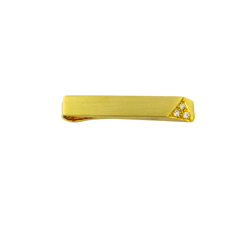 Krawattenklammer aus 585 Gelbgold mit Brillant, nachhaltiger second hand Schmuck perfekt aufgearbeitet