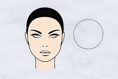 Frauen mit rundem Gesicht: die Wangenknochen sind die breiteste Stelle des Gesichts, das Gesicht wird zum Kinn und zur Stirn hin nur wenig schmaler.