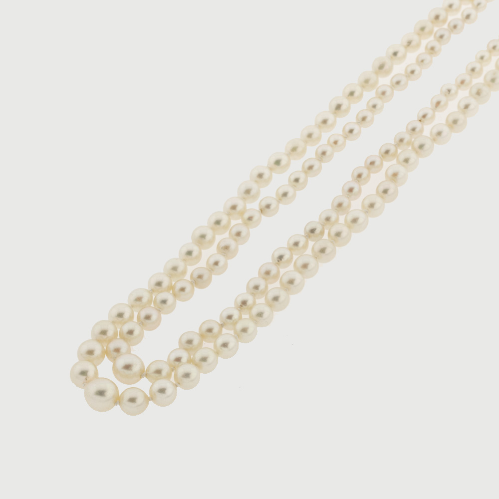 Perlenschmuck - Perlenkette mit Schließe aus Gelbgold