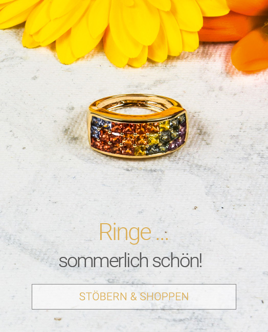 Unsere farbenfrohen Ringe, perfekt für den Sommer - jetzt unsere Auswahl an Ringen aus zweiter Hand entdecken
